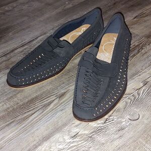 Topman navy weave morgan saddle loafers  Sz 9  NWT